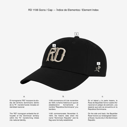 Black Dominican Republic dad cap